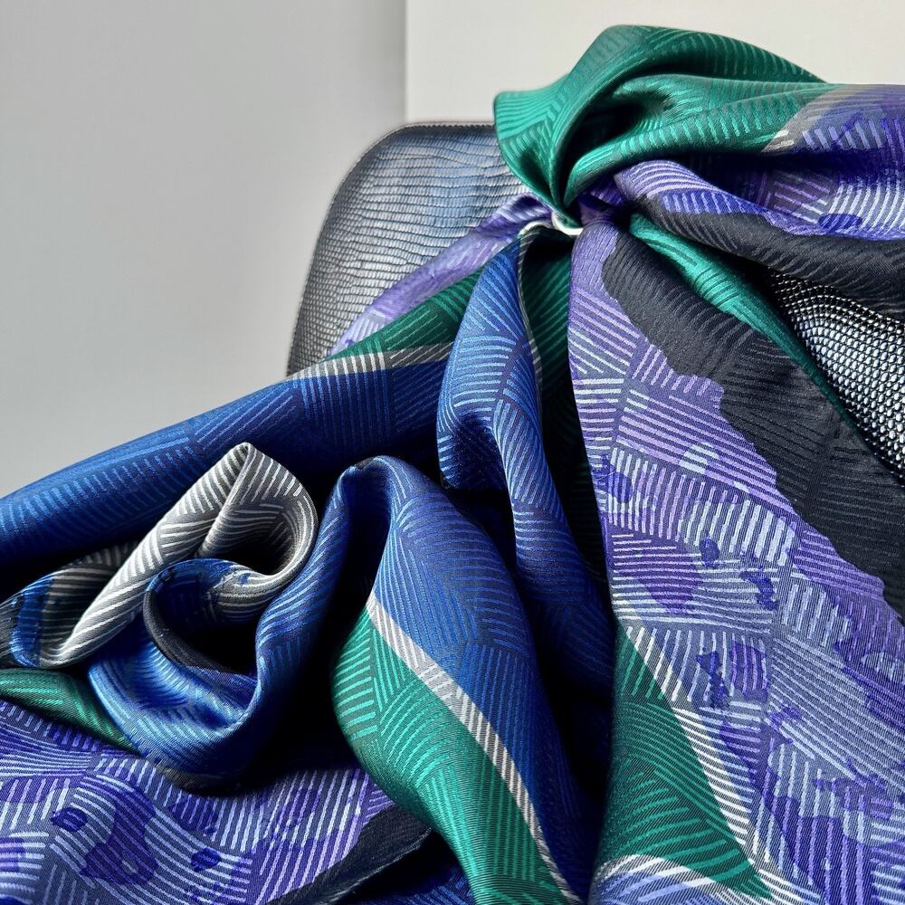 Vintage 80s Ginnie Johansen 100% Silk Scarf Square Limited Edition Geometric NWT